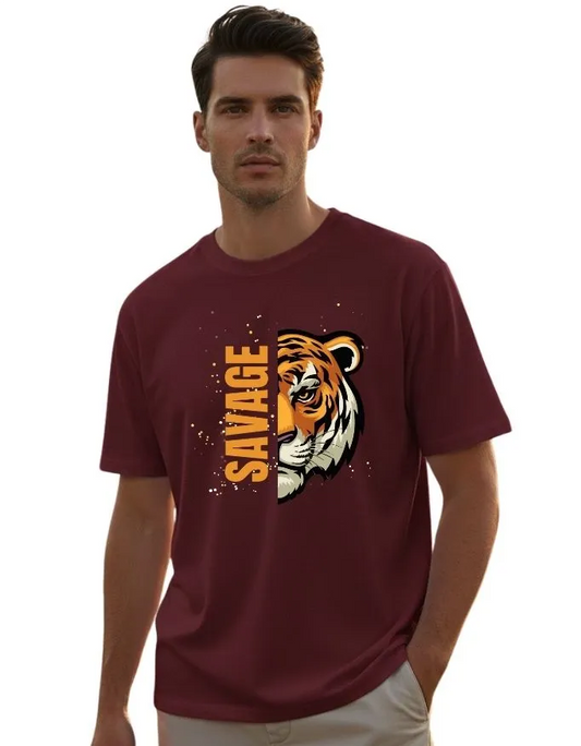 Savage life Unisex Terry Fabric Oversized Tee