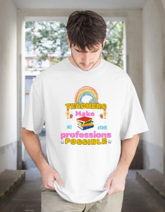 Teacher Power Unisex Terry Fabric Oversized Tee