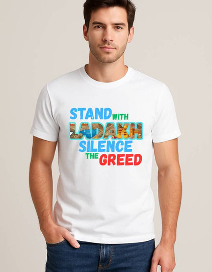 Stand With Ladakh Unisex Regular Fit Poly-Cotton T-Shirt