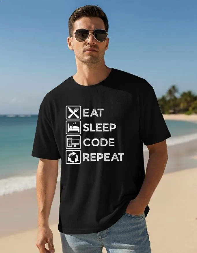 Coding Unisex Terry Fabric Oversized Tee