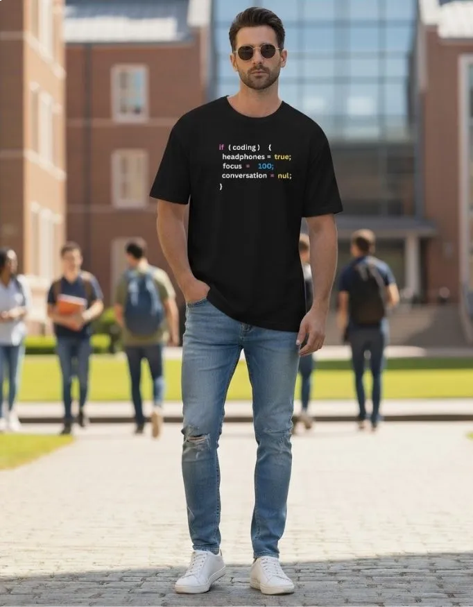 Coding Unisex Fabric Terry Oversized Tee