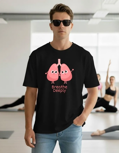 Breathe Deeply Unisex Terry Fabric Oversized Tee