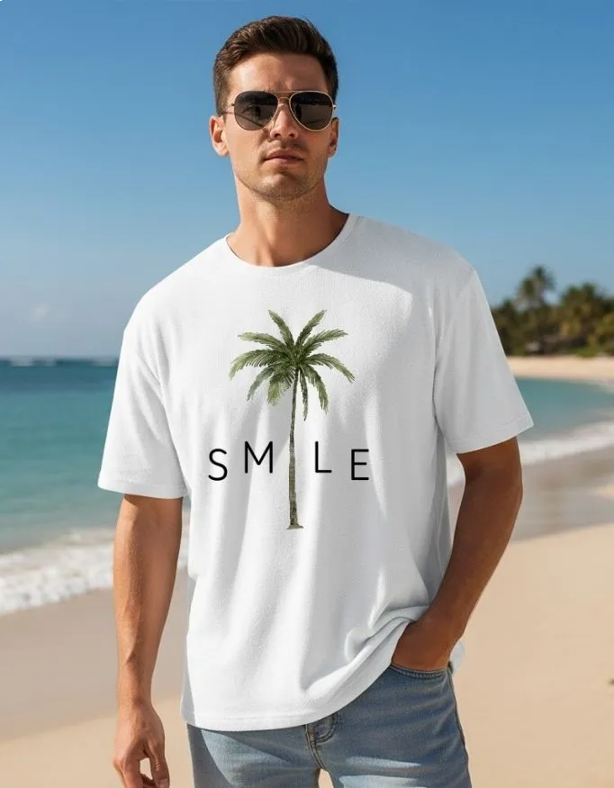 Smile Unisex Terry Fabric Oversized Tee