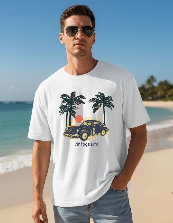 Vintage Life Unisex Terry Fabric Oversized Tee