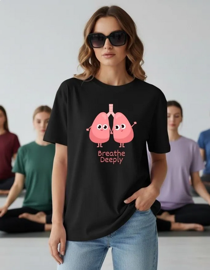 Breathe Deeply Unisex Terry Fabric Oversized Tee