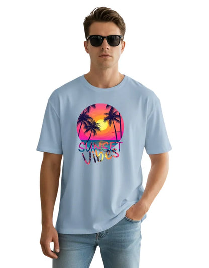 Sunset Vibes Unisex Terry Fabric Oversized Tee
