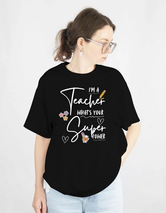 Teacher Power Unisex Terry Fabric Oversized Tee