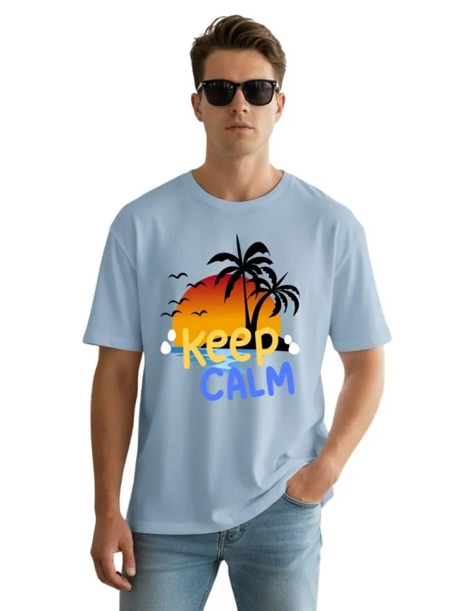 Keep Calm Unisex Terry Fabric Oversized Tee