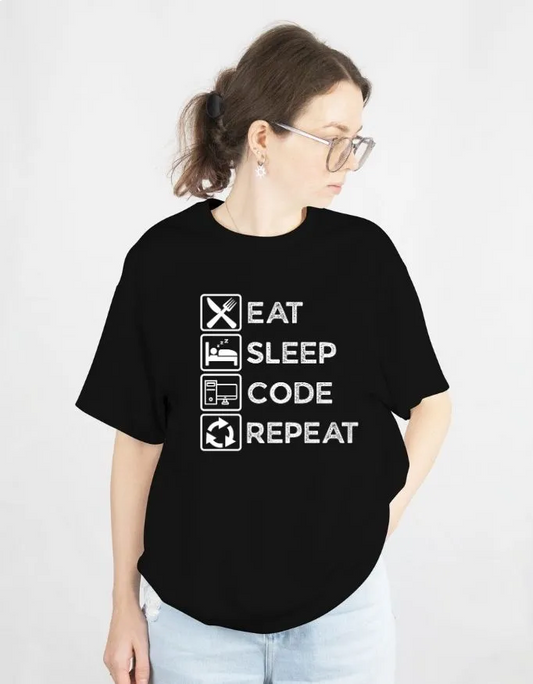 Coding Unisex Terry Fabric Oversized Tee