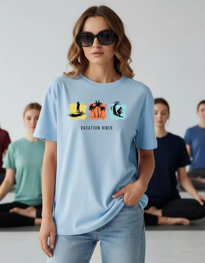 Vacation Vibes Unisex Terry Fabric Oversized Tee