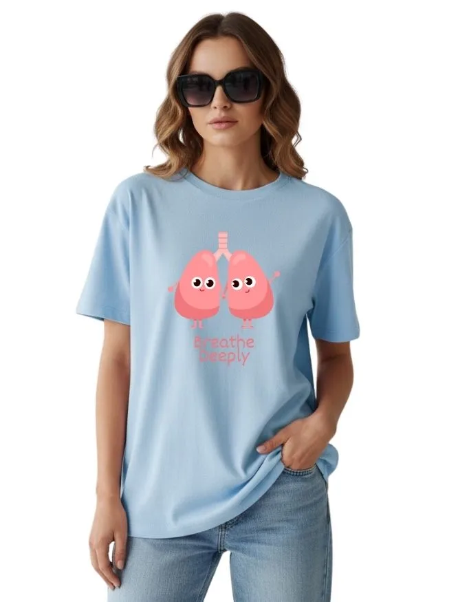 Breathe Deeply Unisex Terry Fabric Oversized Tee
