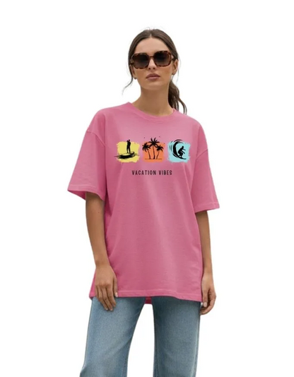 Vacation Vibes Unisex Terry Fabric Oversized Tee