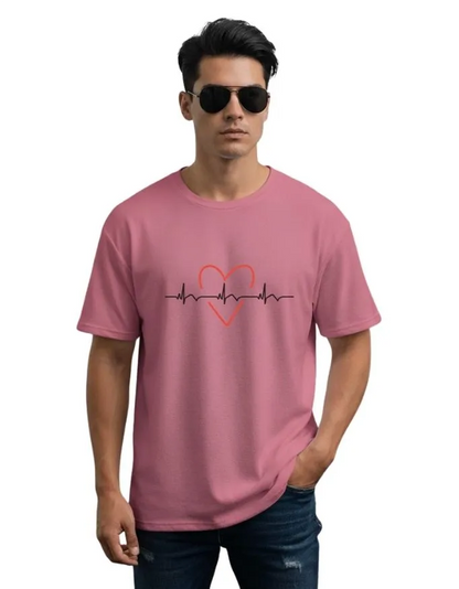 Heart Beat Unisex Terry Fabric Oversized Tee