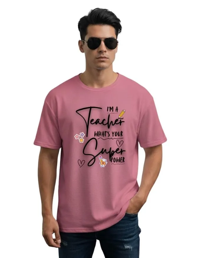 Teacher Power Unisex Terry Fabric Oversized Tee