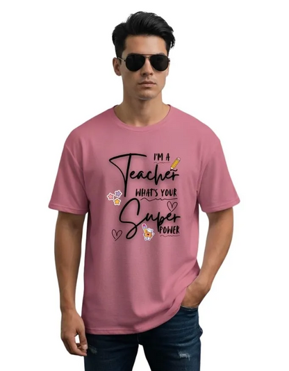 Teacher Power Unisex Terry Fabric Oversized Tee