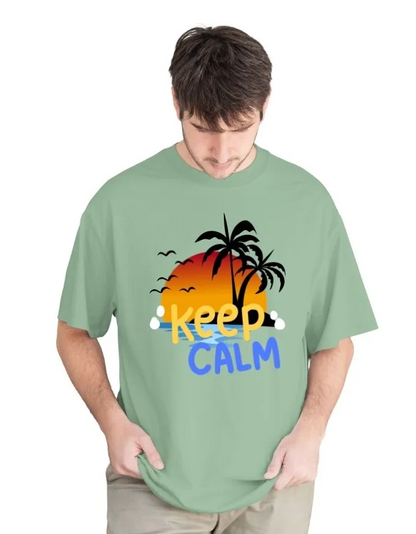 Keep Calm Unisex Terry Fabric Oversized Tee