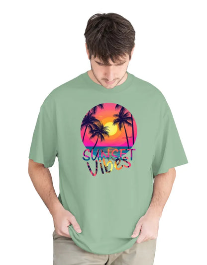 Sunset Vibes Unisex Terry Fabric Oversized Tee