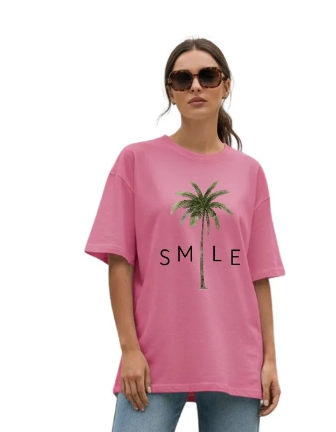 Smile Unisex Terry Fabric Oversized Tee