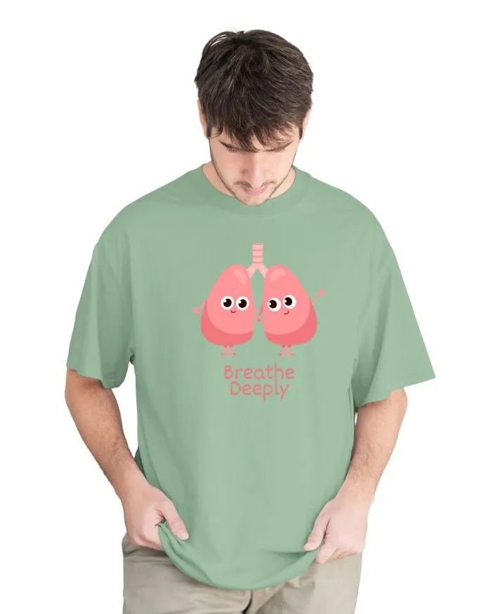 Breathe Deeply Unisex Terry Fabric Oversized Tee