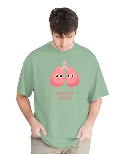 Breathe Deeply Unisex Terry Fabric Oversized Tee