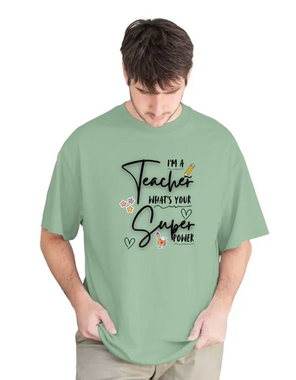 Teacher Power Unisex Terry Fabric Oversized Tee
