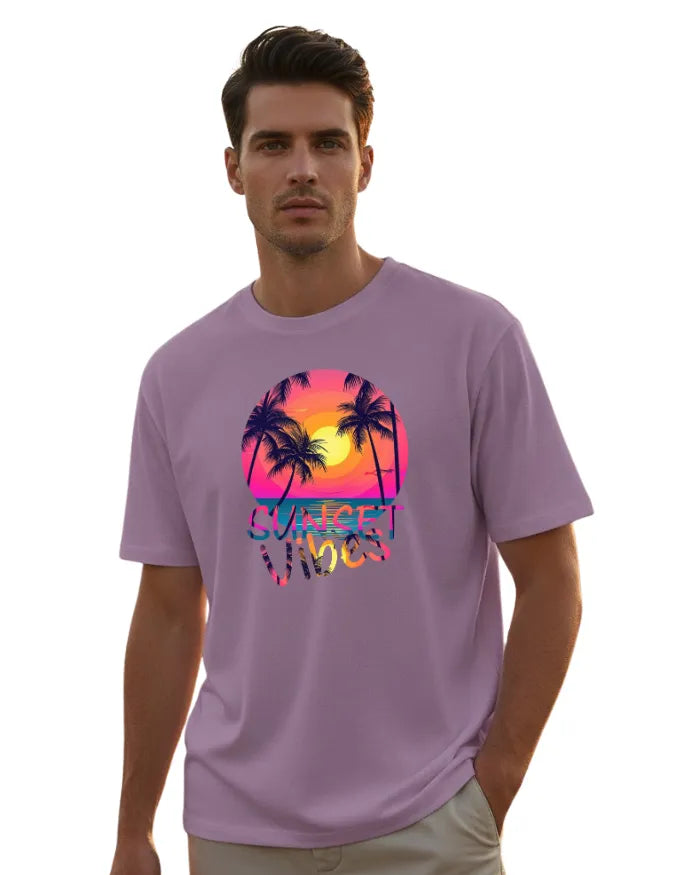 Sunset Vibes Unisex Terry Fabric Oversized Tee