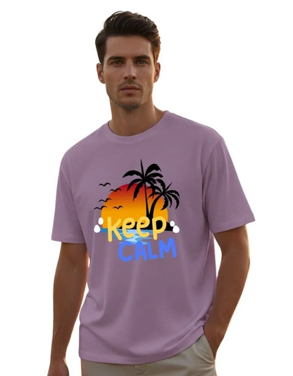 Keep Calm Unisex Terry Fabric Oversized Tee