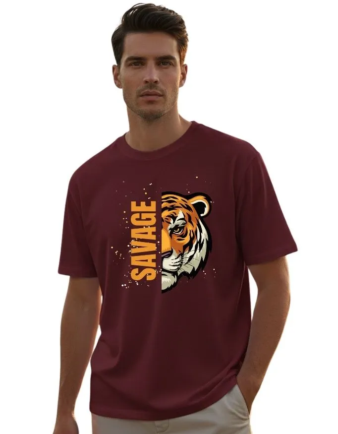 Savage life Unisex Terry Fabric Oversized Tee