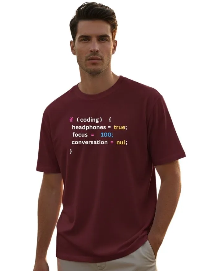 Coding Unisex Fabric Terry Oversized Tee