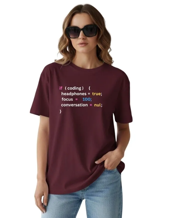 Coding Unisex Fabric Terry Oversized Tee