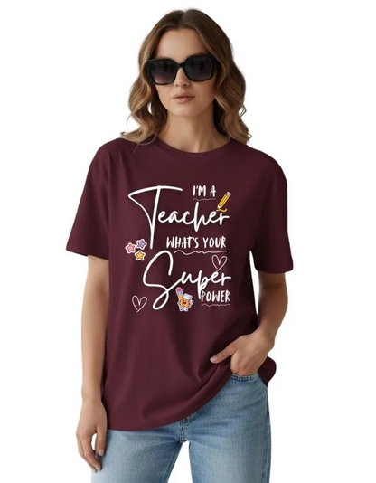 Teacher Power Unisex Terry Fabric Oversized Tee