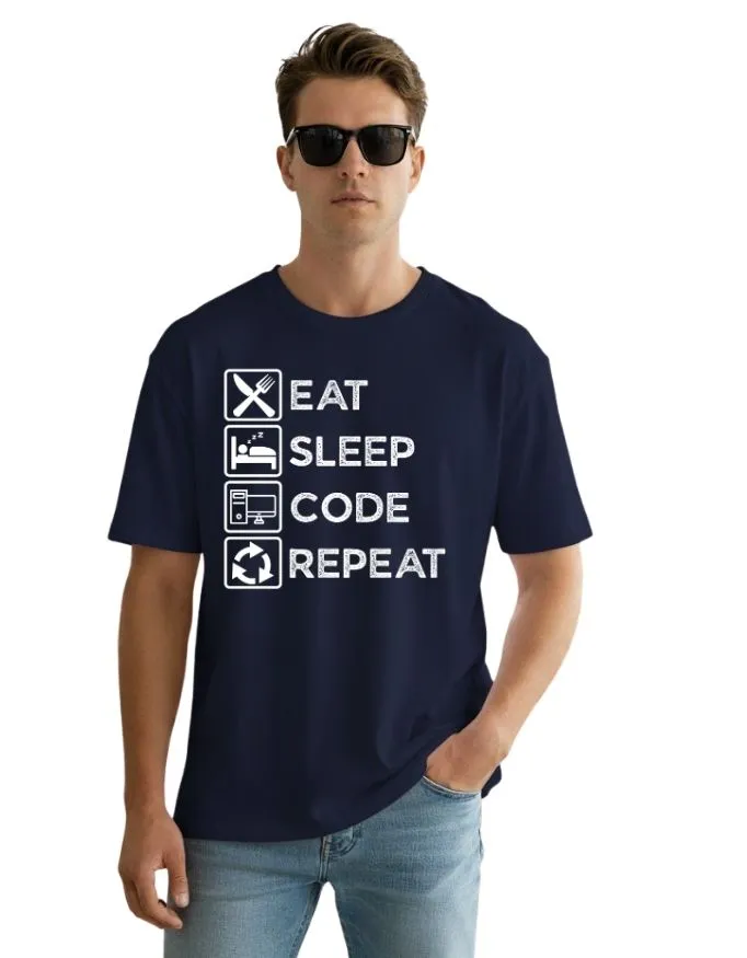 Coding Unisex Terry Fabric Oversized Tee