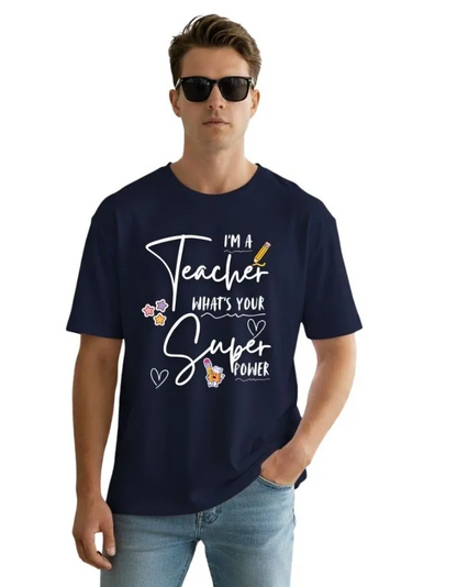 Teacher Power Unisex Terry Fabric Oversized Tee
