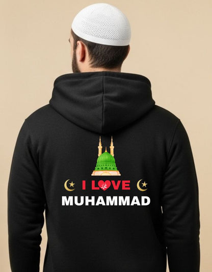 I Love Mohammad Regular Fit Unisex Zip Hoodie