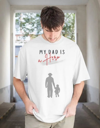 My Dad is a Hero Unisex Terry Fabric Oversized Tee