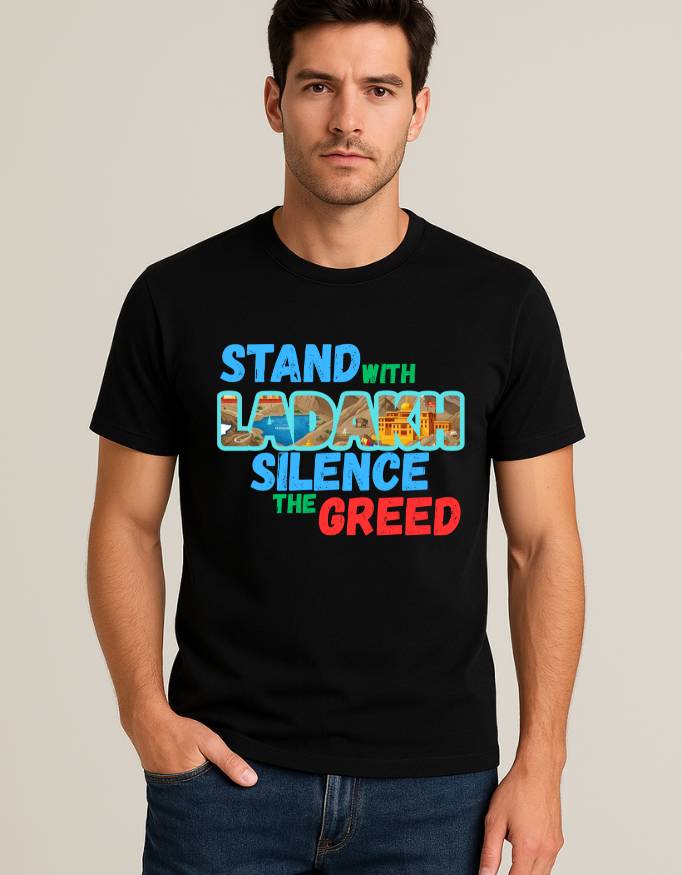 Stand With Ladakh Unisex Regular Fit Poly-Cotton T-Shirt