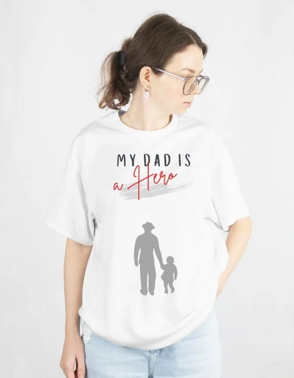My Dad is a Hero Unisex Terry Fabric Oversized Tee