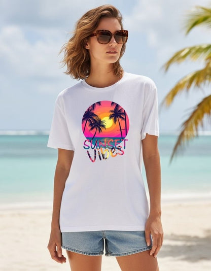 Sunset Vibes Unisex Terry Fabric Oversized Tee